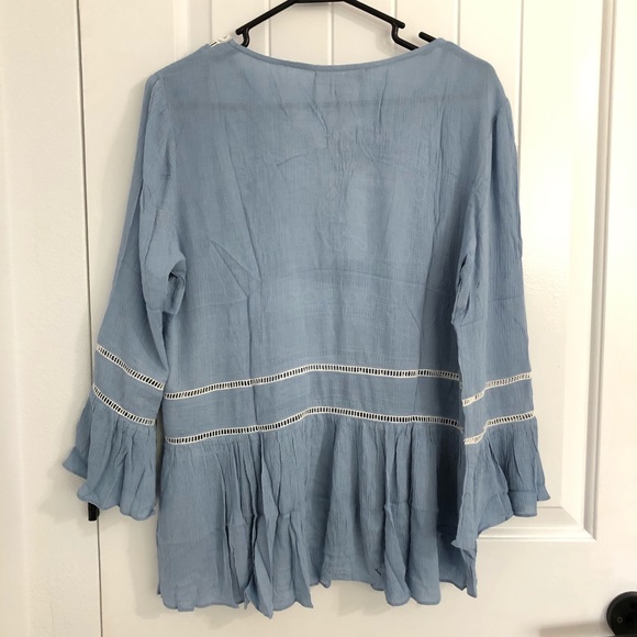 NWT Relished Blue Peasant Top - Picture 2 of 3